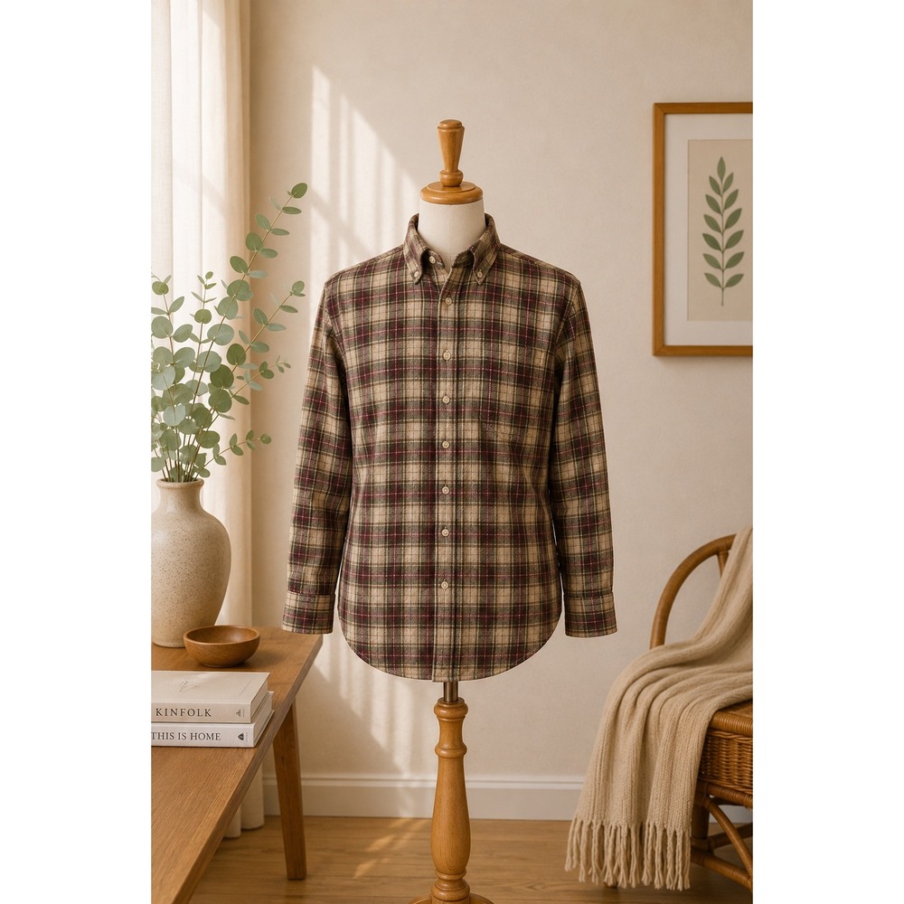 Pennans Heritage Plaid Cord Shirt L‎ Soft Cotton GrandpaCore Vintage Inspired